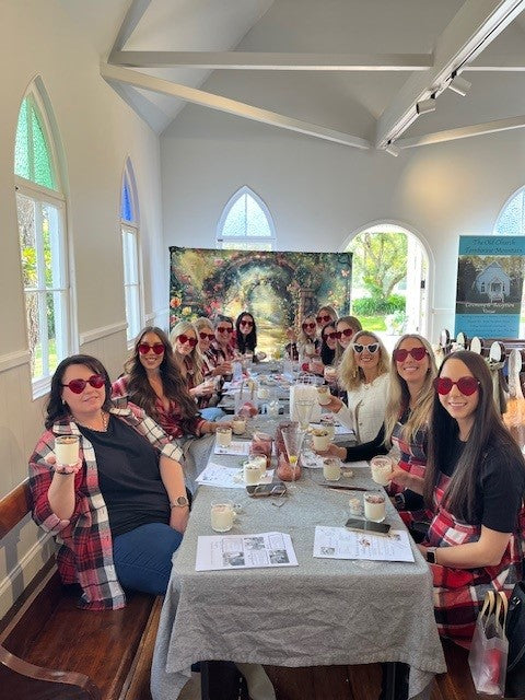 Hen's Party in The Old Church with Crystal & Botanical Candle Making