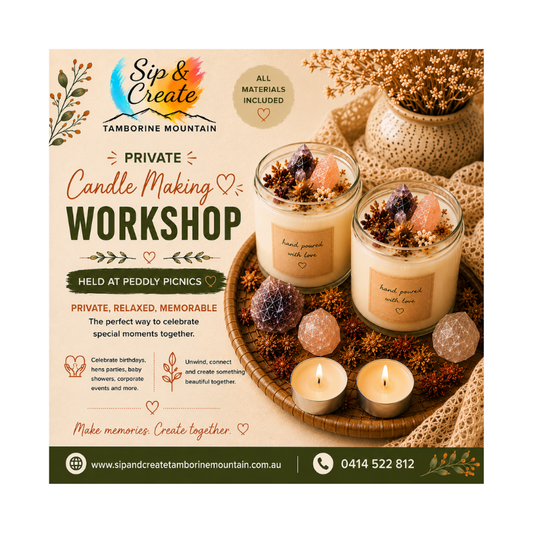 Private Class: Soy Candle Making Crystals & Botanicals