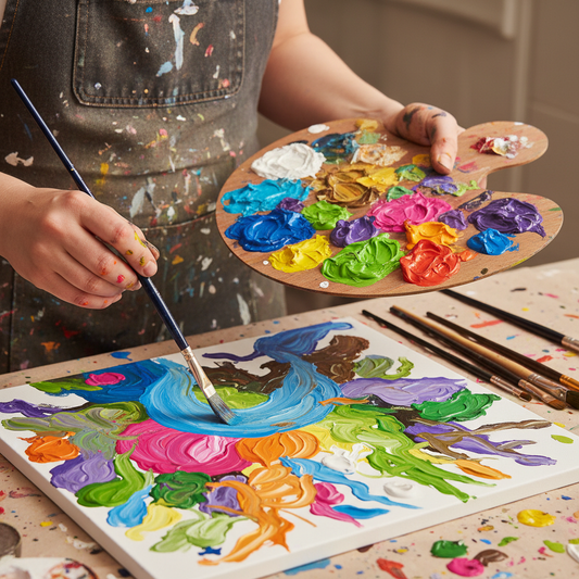 Painting process close-up